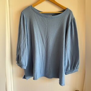 Caslon light blue top with 3/4 sleeve